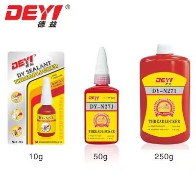 DEYI DY-N271 रेड हाई स्ट्रेंथ थ्रेडलॉकर - मेटल फास्टनर लॉकिंग एंड सीलिंग के लिए स्थायी एनाएरोबिक चिपकने वाला