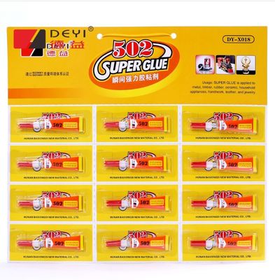 12pcs 3g 502 सुपर गोंद विभिन्न सतहों के लिए औद्योगिक शक्ति चिपकने वाला