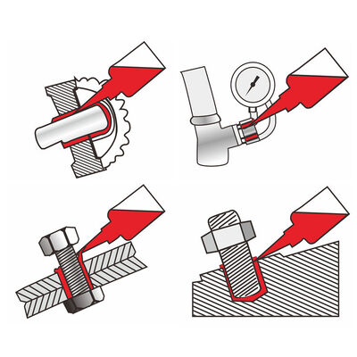 उच्च तापमान लाल छोटी बोतल पाइप सीलेंट थ्रेड लॉकर चिपकने वाला